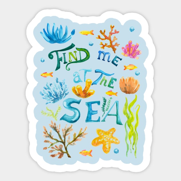 Find Me at the Sea Sticker by SWON Design